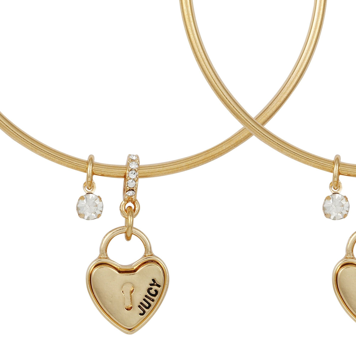 Heart Lock Charm Hoop Earrings