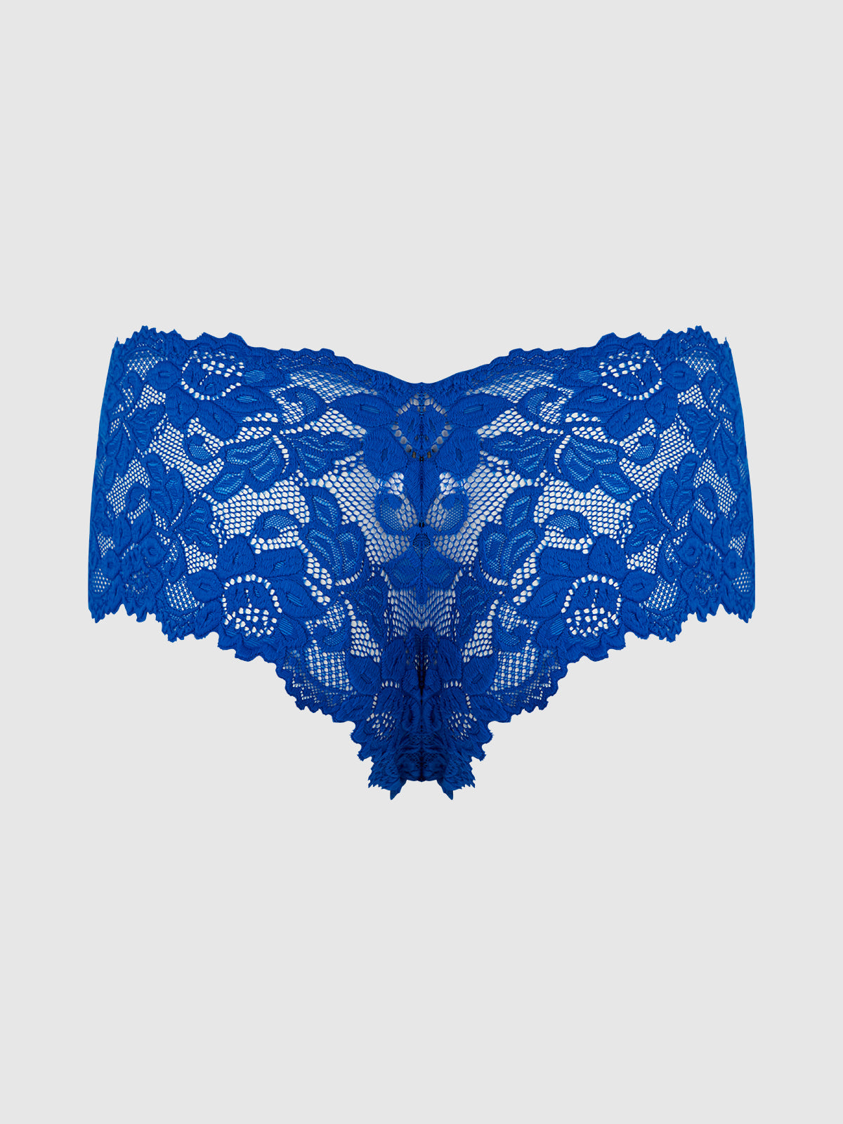 Jessica Lace Crotchless Cheeky - Cobalt Blue