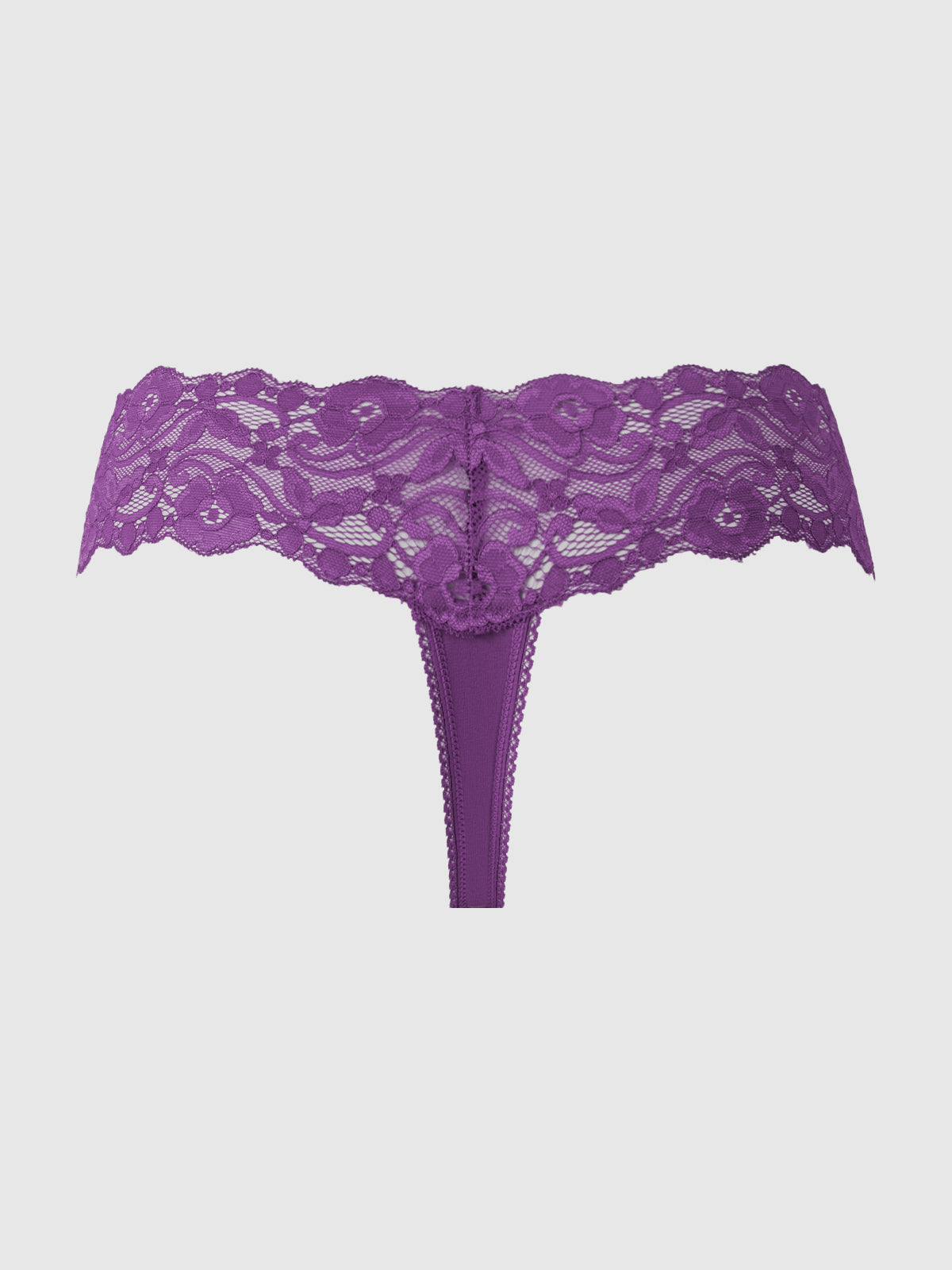Bridget Stretch Cotton And Lace Thong - Frederick's of Hollywood