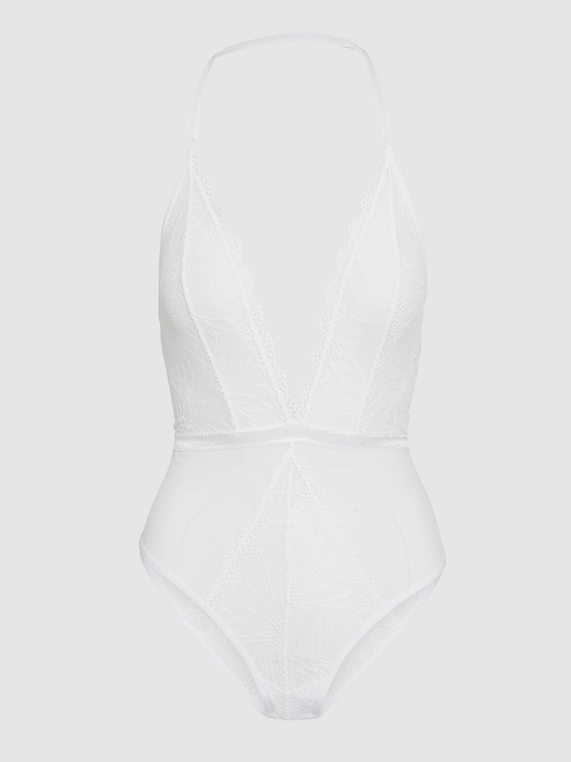 Saffron Floral Lace Teddy - Fredericks of Hollywood