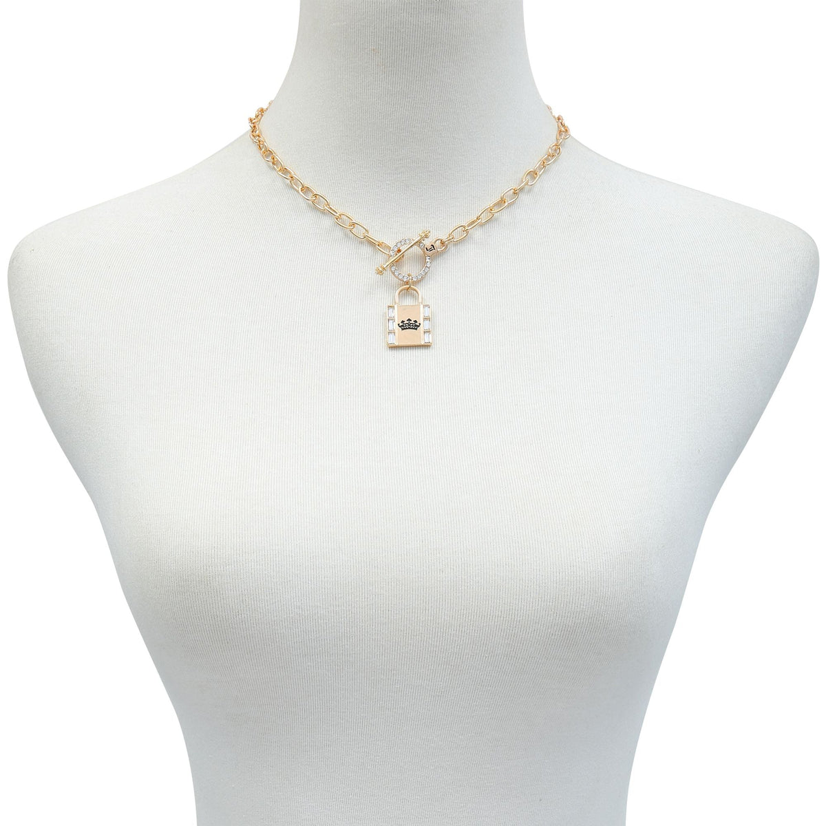 Crown in Lock Pendant Necklace