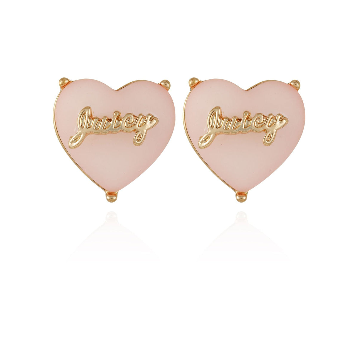 Frosted Heart Blush Stud Earrings