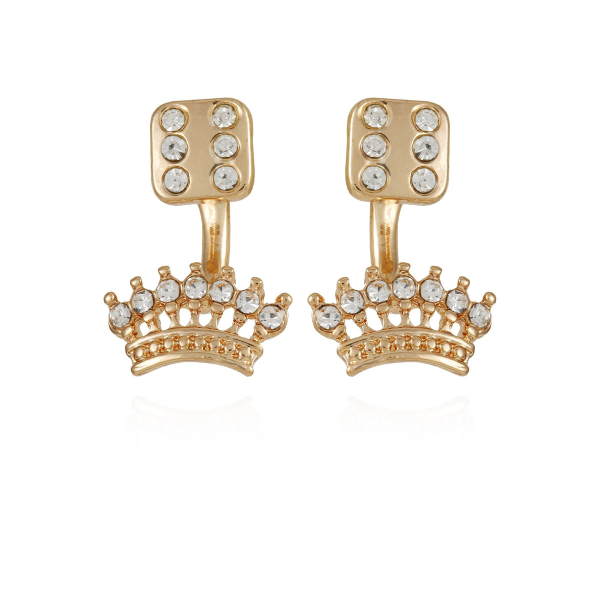 Crown Diamond Stud Earrings