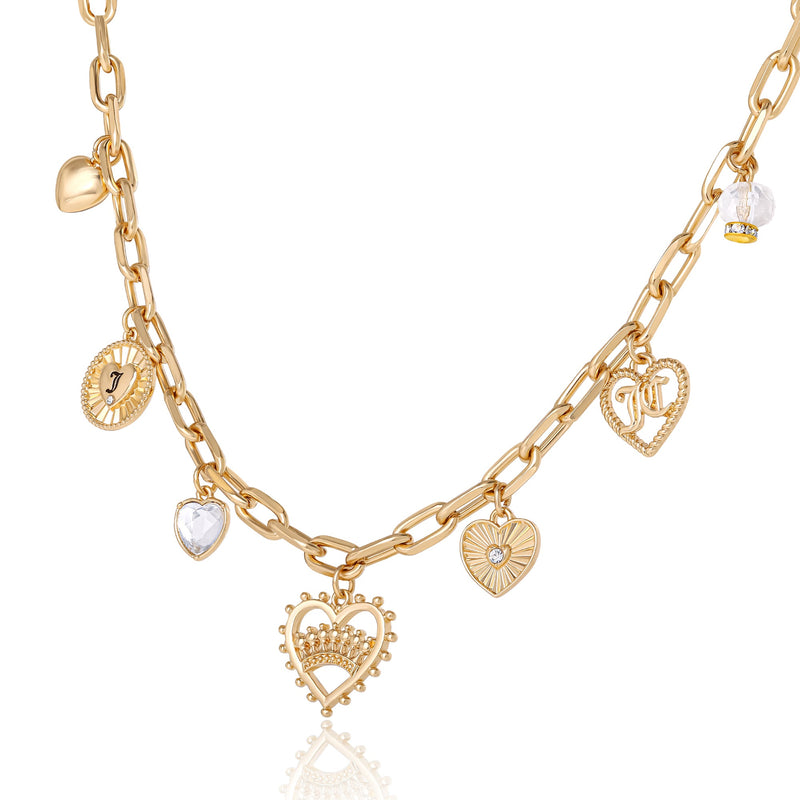 Heart Juicy Logo Charm Necklace