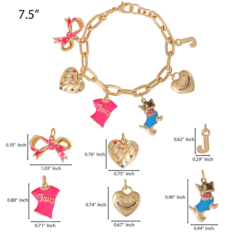 Pink and Gold Charm Bracelet