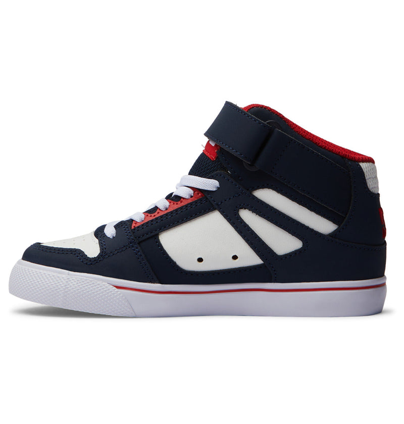 Kids' Pure High Elastic Lace High-Top Shoes - Dc Navy/Ath Red