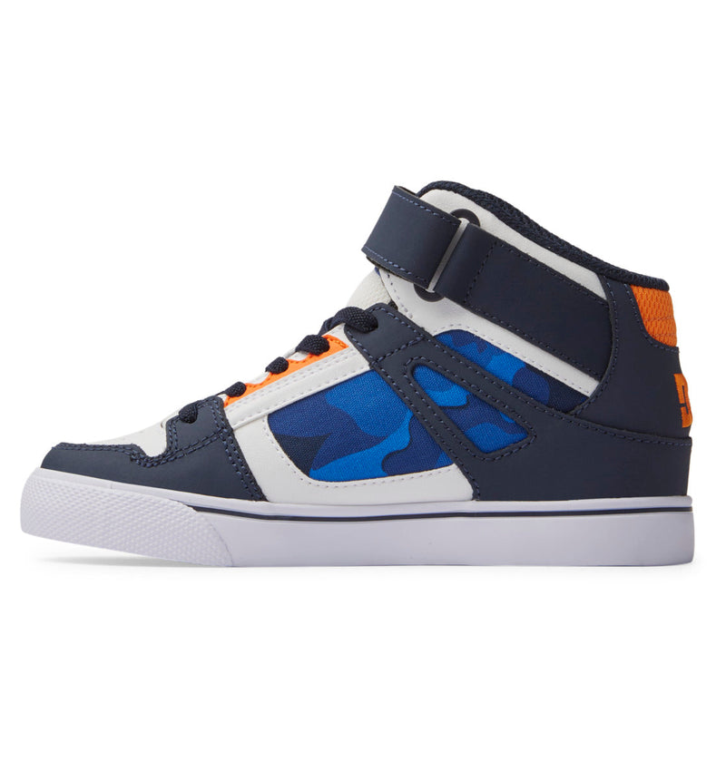 Kids' Pure High Elastic Lace High-Top Shoes - Shady Blue/Orange