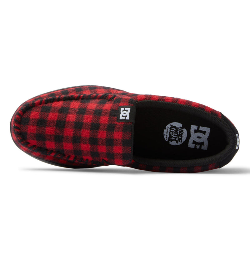 Men's Villain Slip-On Shoes - Black/Red Plaid