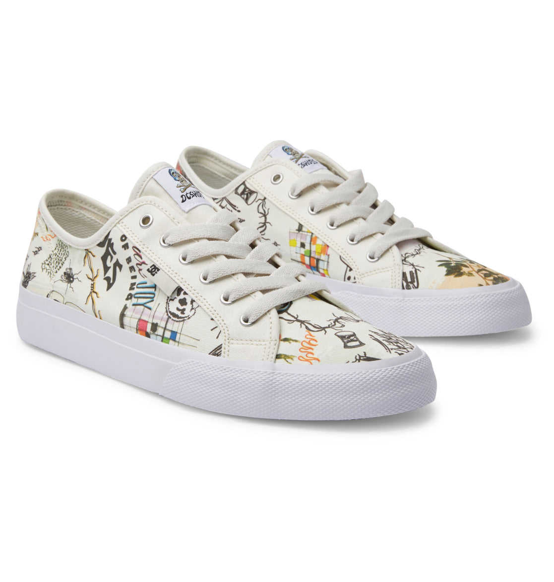 Men's Manual Textile Shoes - White/White Print