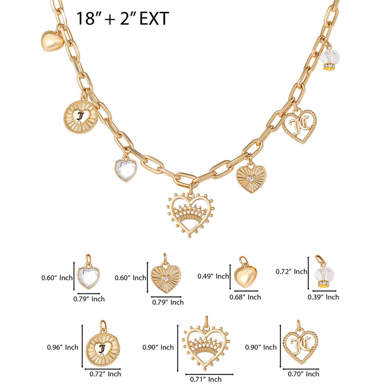 Heart Juicy Logo Charm Necklace