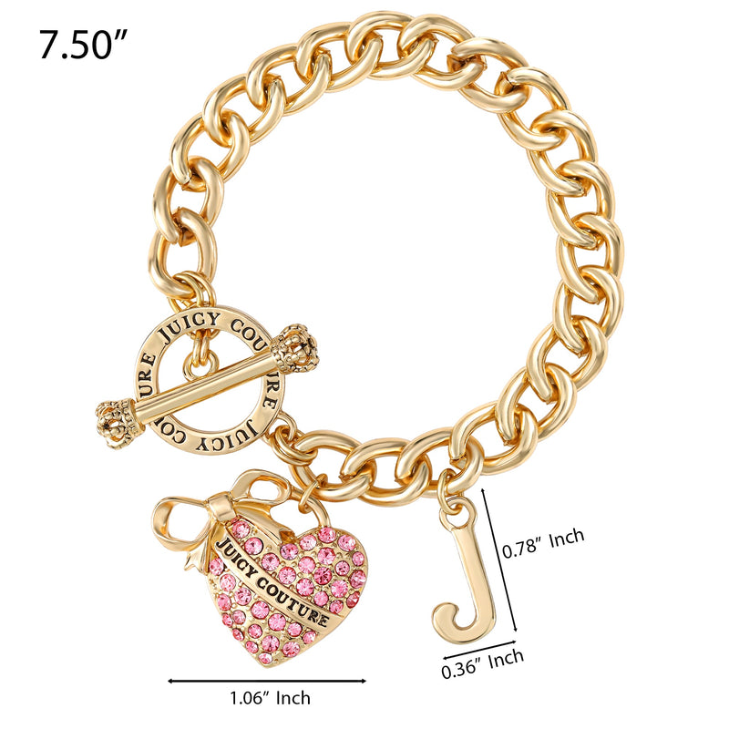Pink Pavé Heart Toggle Bracelet