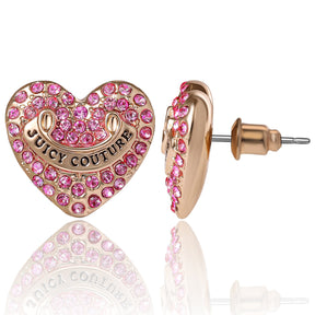 Heart Stud Earrings with Crystal Accents - Juicy Couture