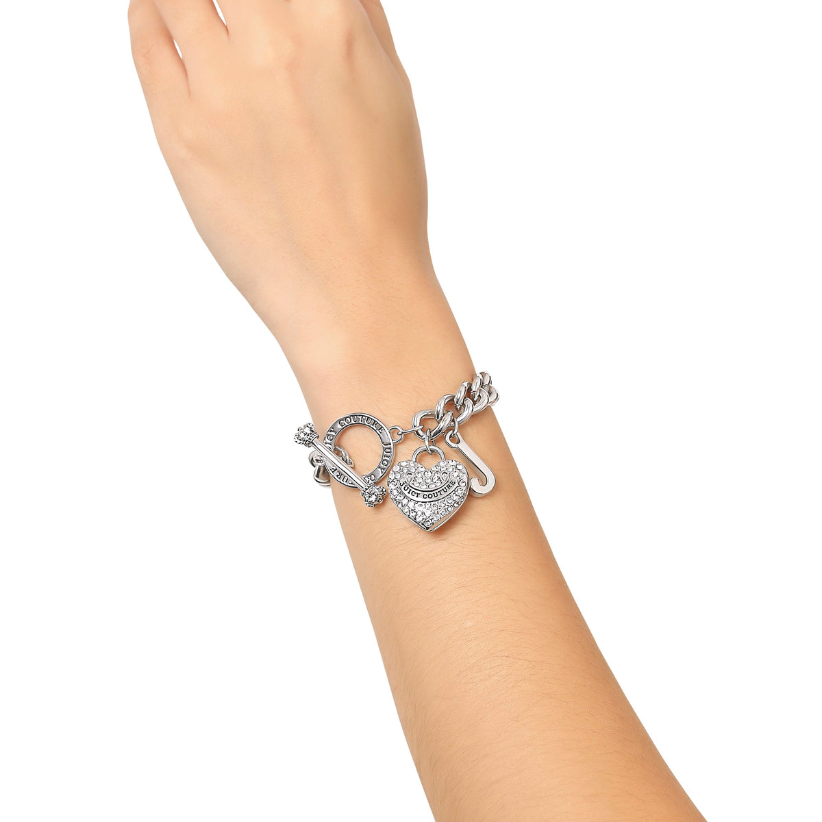 Crystal Heart Charm Toggle Bracelet - Juicy Couture