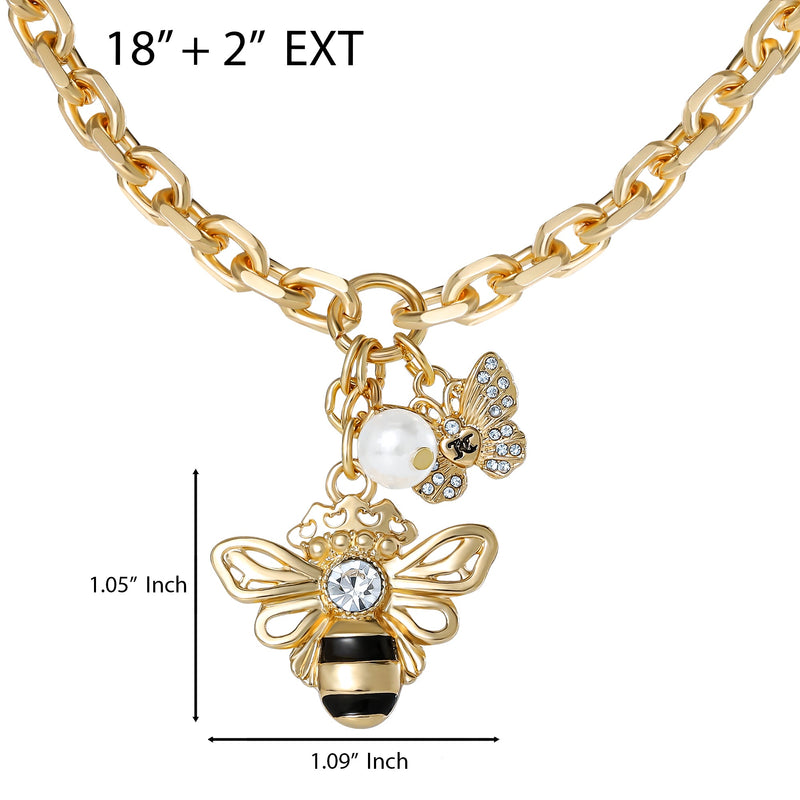 Charm Cluster Bee Necklace