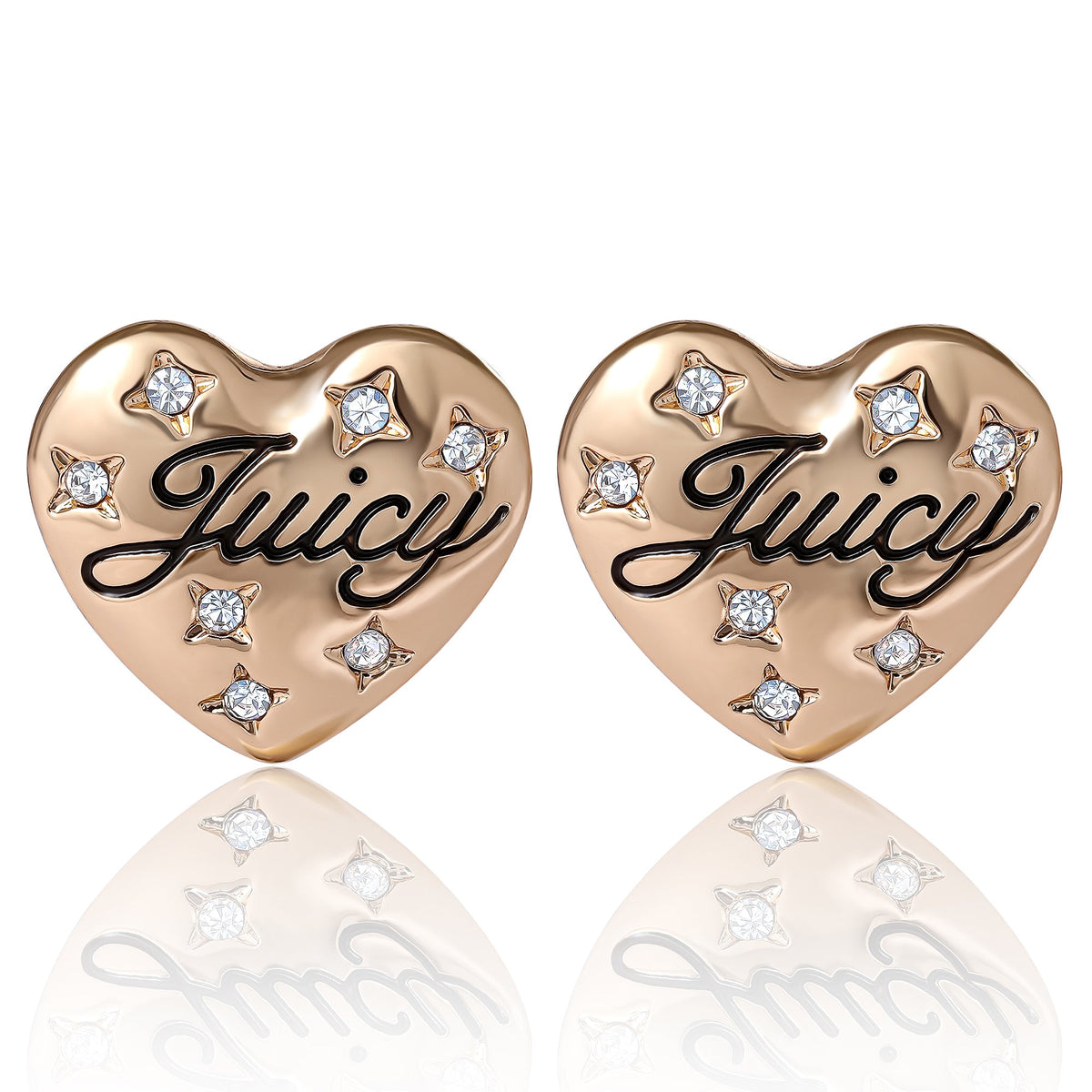Juicy Crystal-Embellished Heart Stud Earrings - Juicy Couture