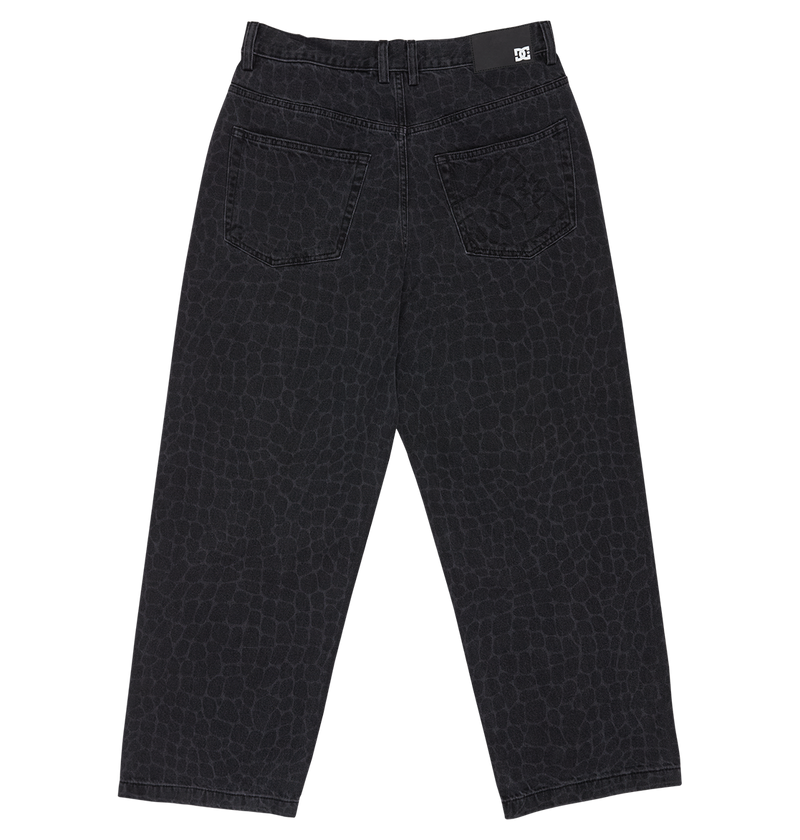 Men's Baggy Denim Snake Print Pants