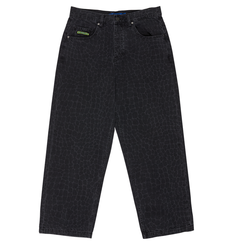 Men's Baggy Denim Snake Print Pants