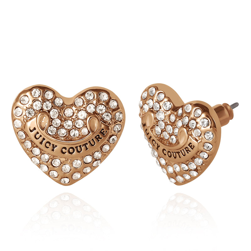 Heart Stud Earrings with Crystal Accents - Juicy Couture