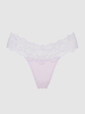 Bridget Stretch Cotton & Lace Thong
