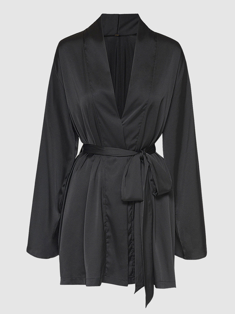 Petra Satin Short Robe