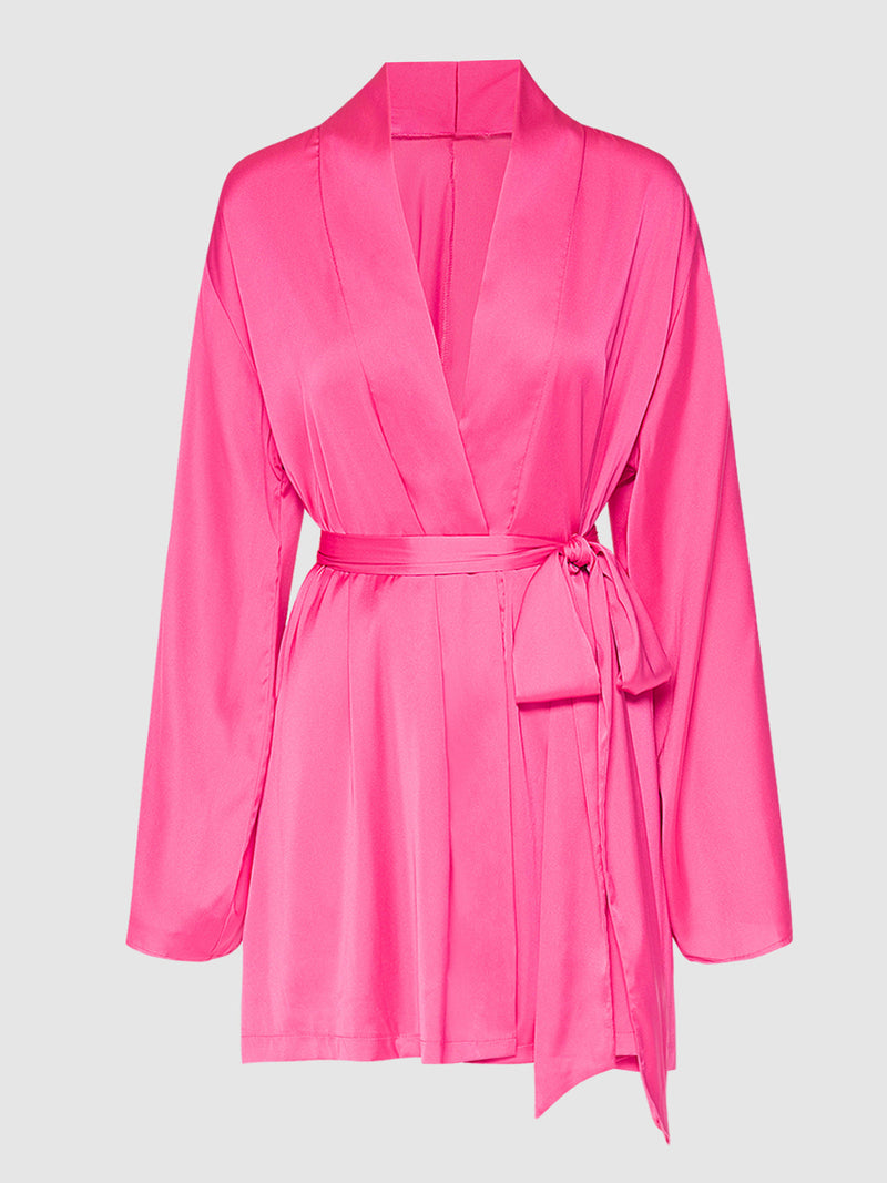 Petra Satin Short Robe