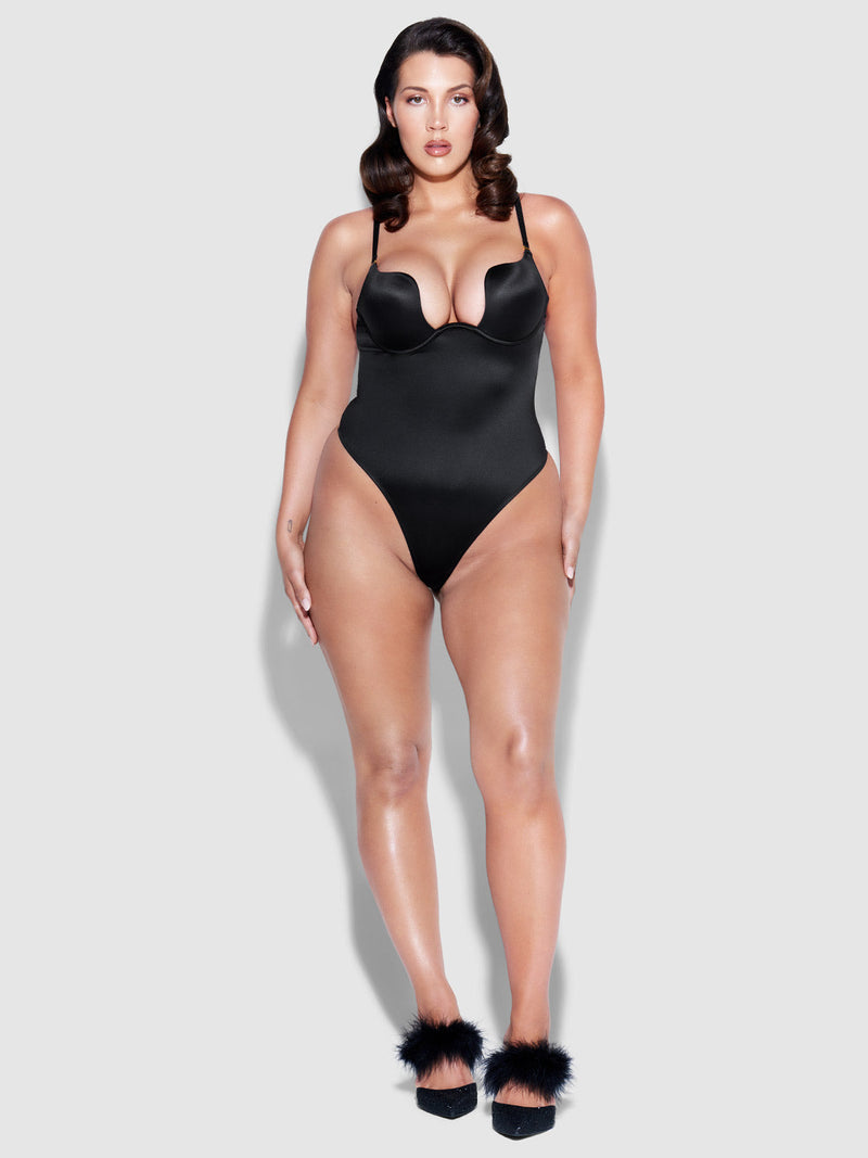 Rising Star Plunge Push Up Bodysuit - Fredericks of Hollywood