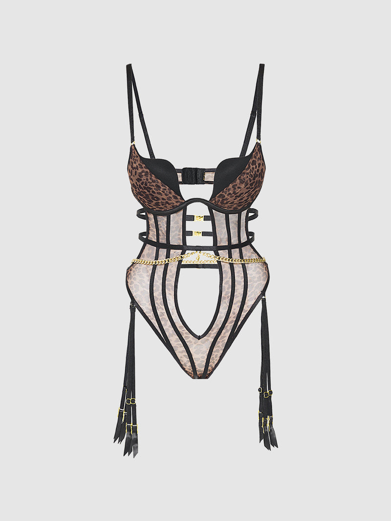 Alanza Swirl Plunge Push Up & Strappy Teddy