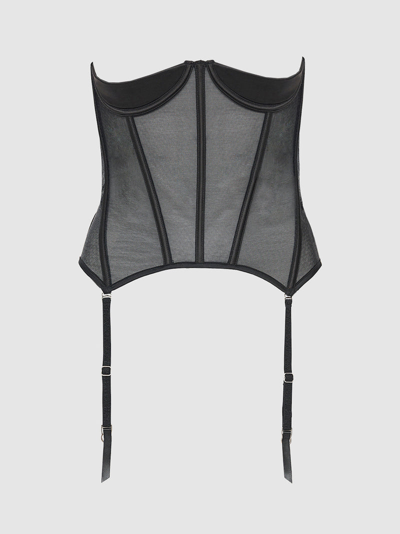 Petra Satin Open Cup Satin Corset