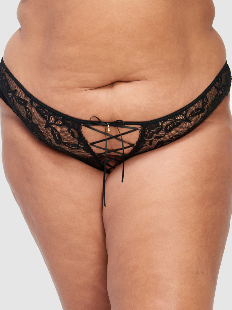 Mabel Lace Up Front Tanga - Fredericks of Hollywood