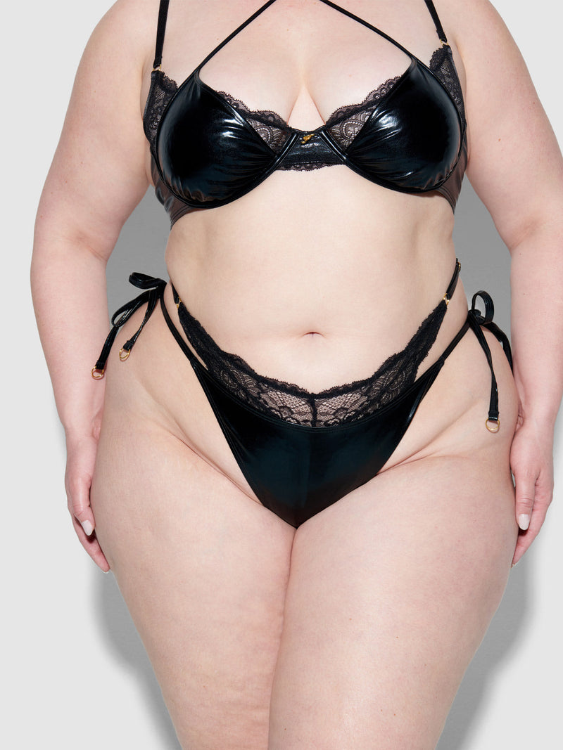 Onyx Double Layer & Lace Swim Cheeky - Fredricks of Hollywood