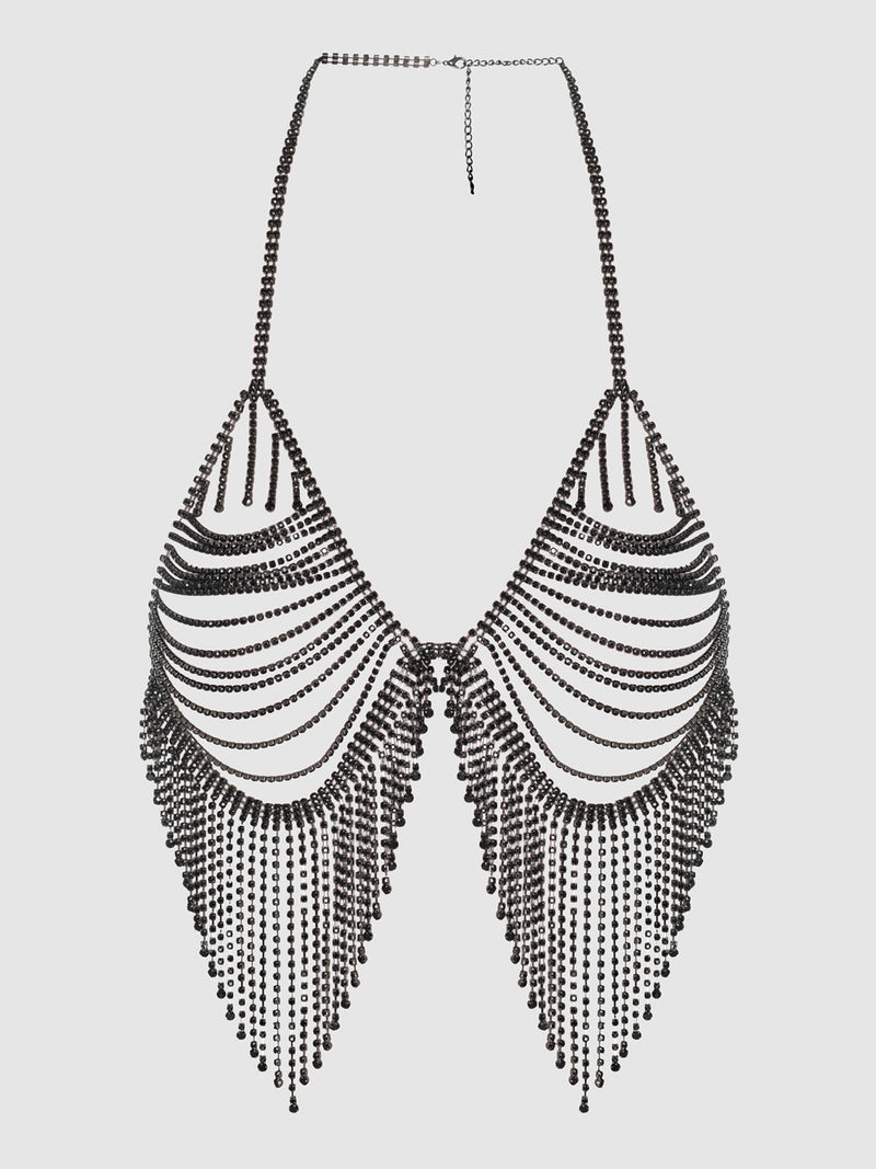 Ziggy Rhinestone Fringe Triangle Bra - Fredericks Of Hollywood