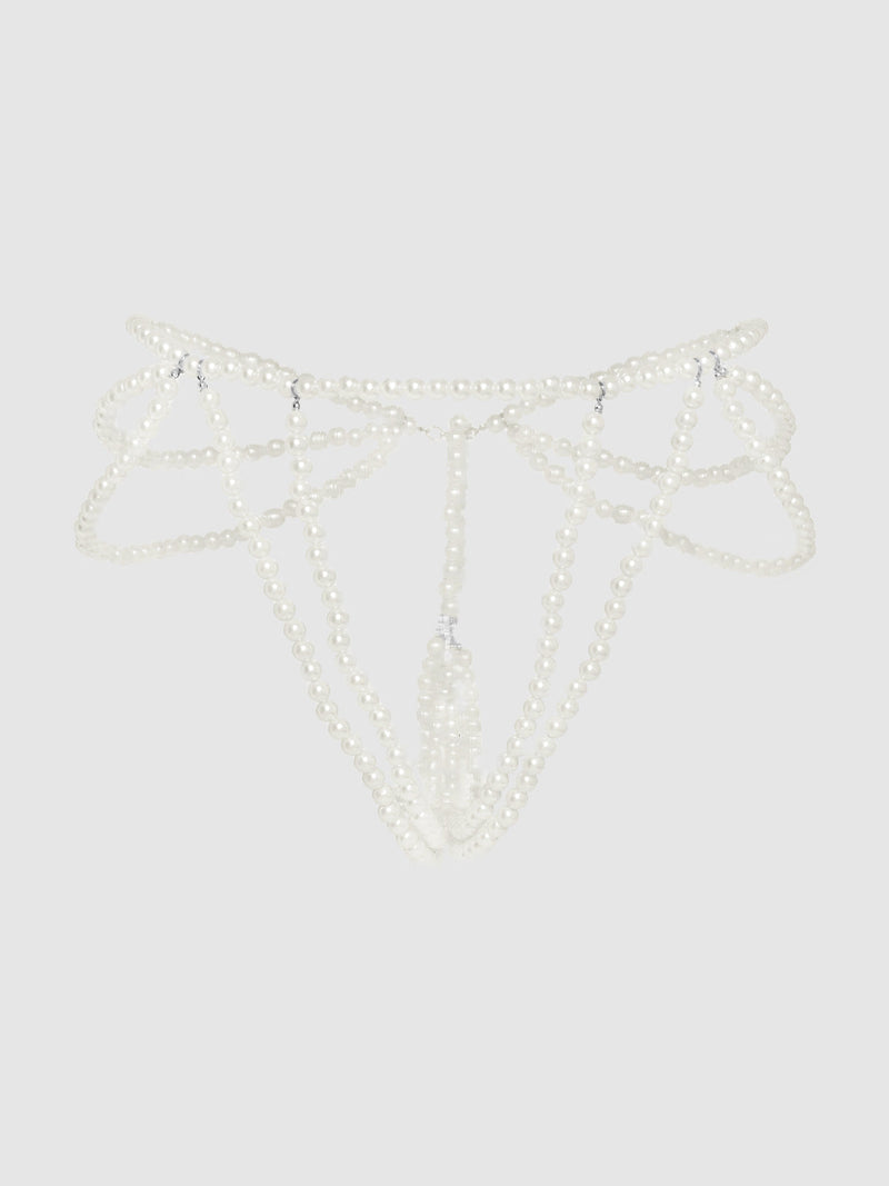 White Pearl Draped Panty
