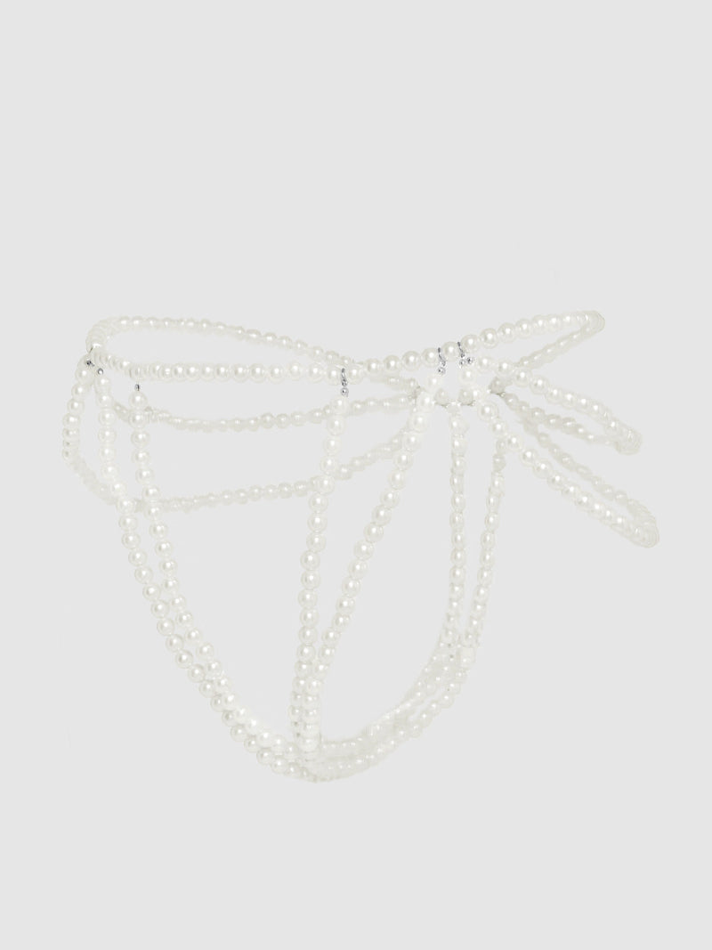 White Pearl Draped Panty