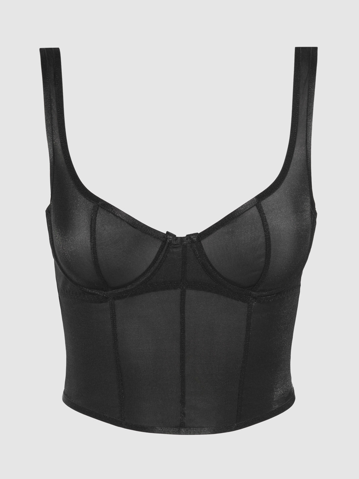 Pia Unlined Underwire Mesh Bustier - Fredericks of Hollywood