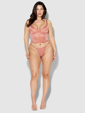 Pia Unlined Underwire Mesh Bustier - Fredericks of Hollywood