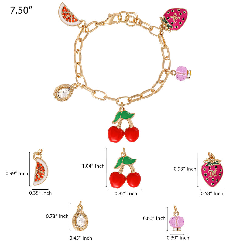 Cherry & Fruit Charm Bracelet