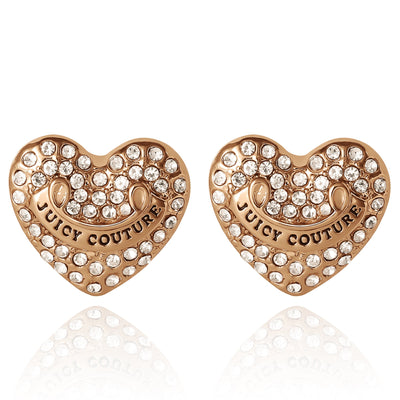 Heart Stud Earrings with Crystal Accents - Juicy Couture
