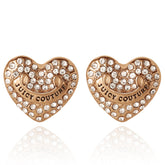 Heart Stud Earrings with Crystal Accents - Juicy Couture