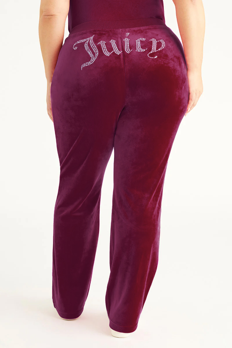 Plus-Size OG Big Bling Velour Track Pants