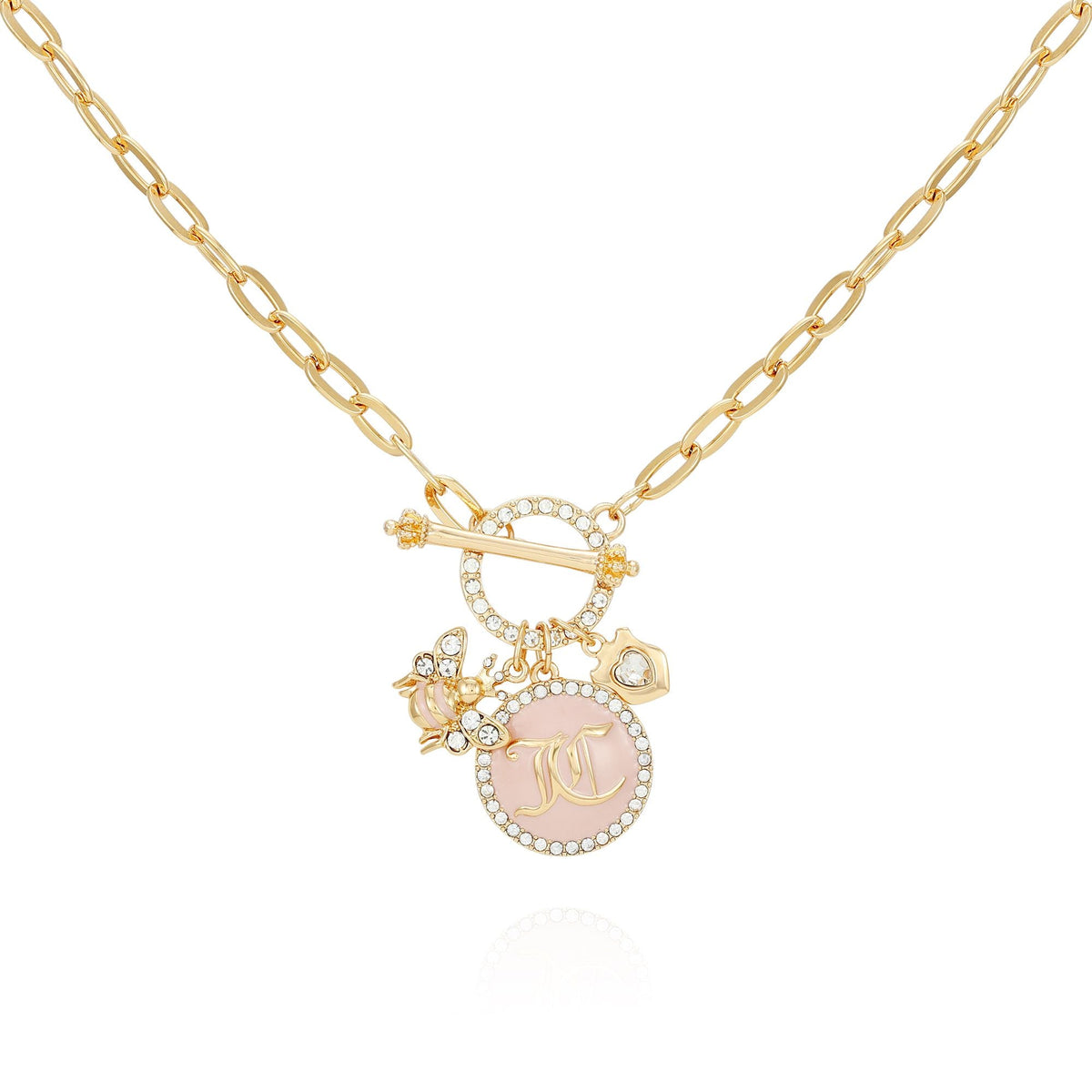 Bee Pink Pendant Charm Necklace