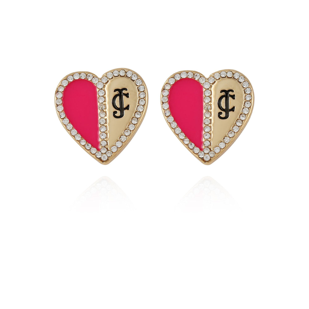 Twotone Heart Stud Earrings