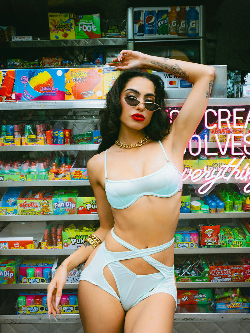 Neev Oil Slick Unlined Bandeau Bra - Frederick's of Hollywood