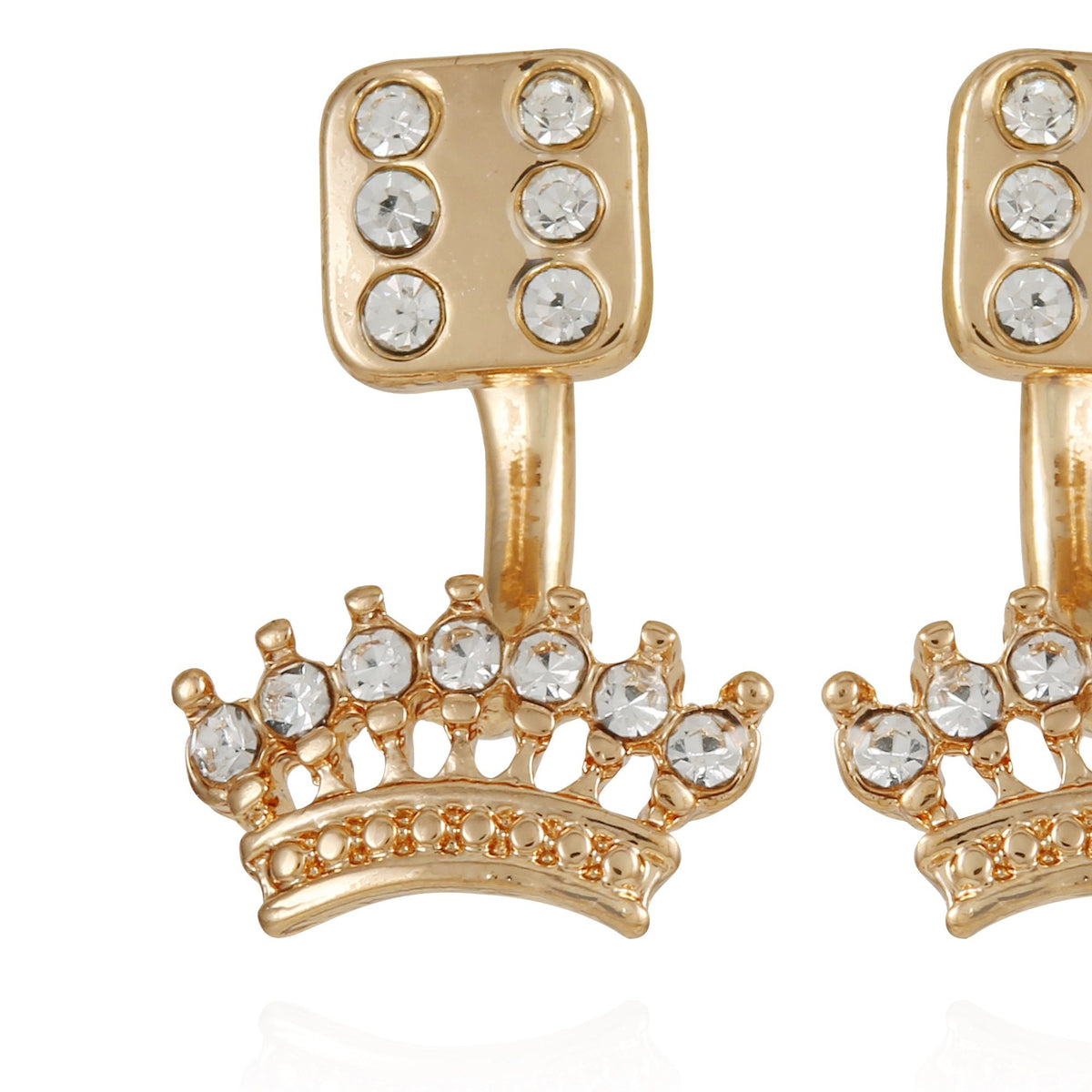 Crown Diamond Stud Earrings