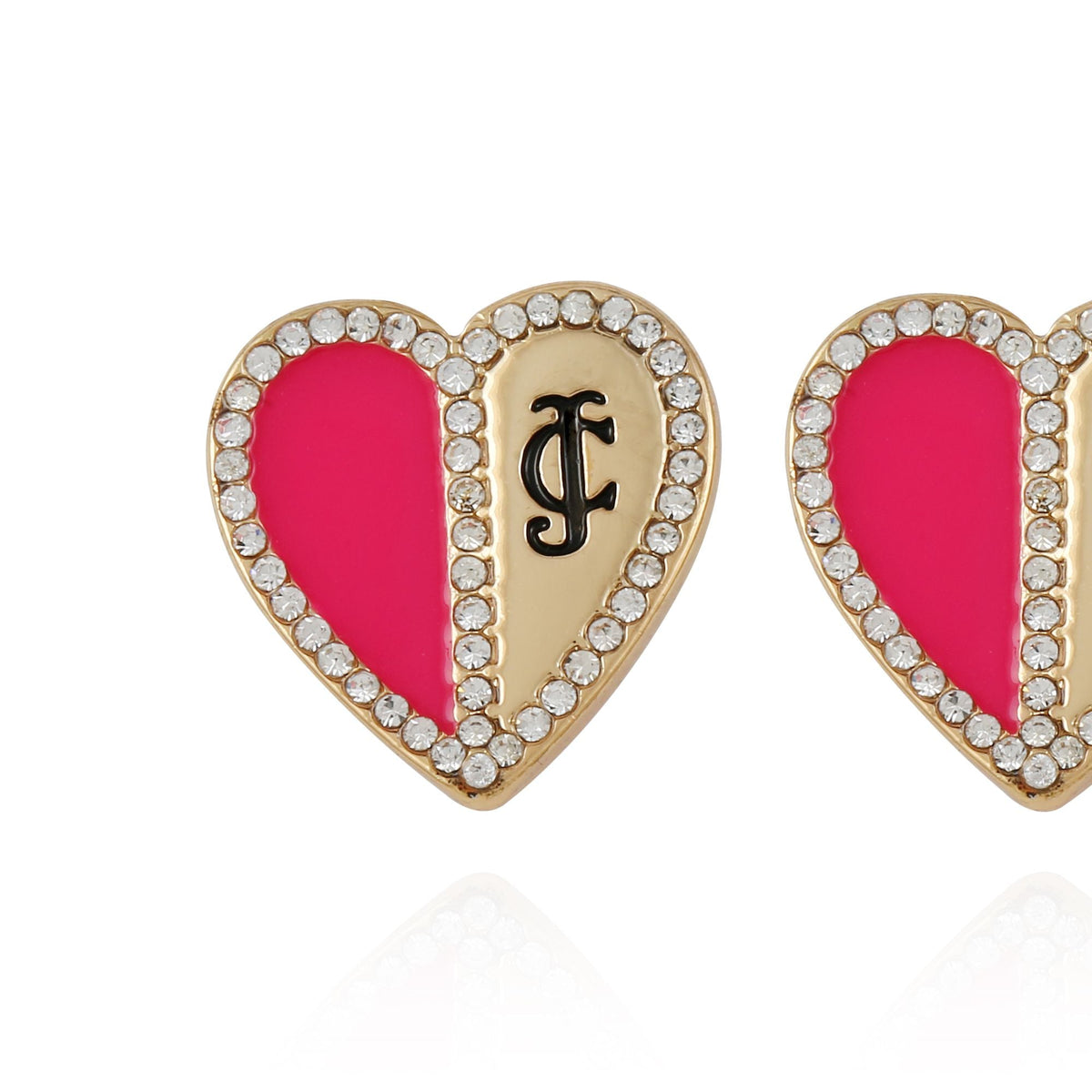 Twotone Heart Stud Earrings