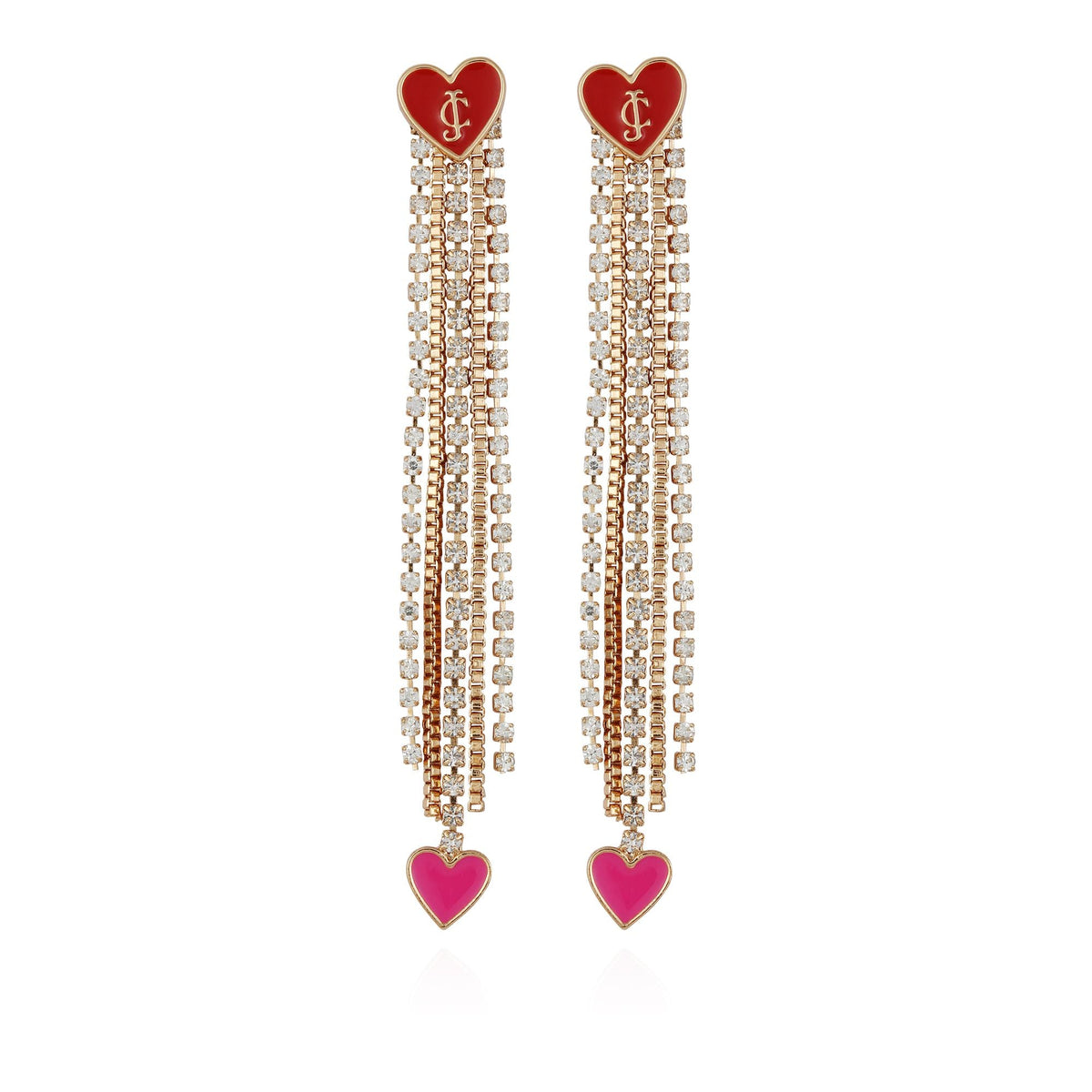 Heart Dangle Linear Drop Earrings