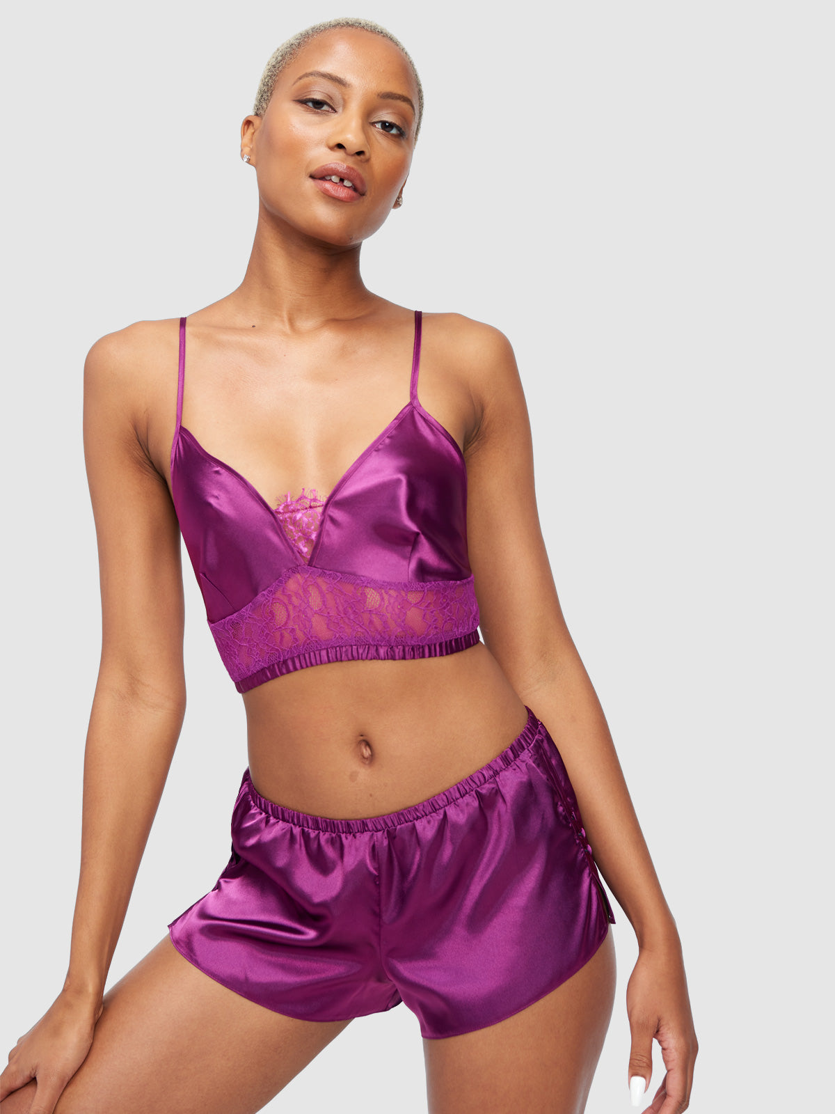 Delphine Satin And Lace Sleep Set