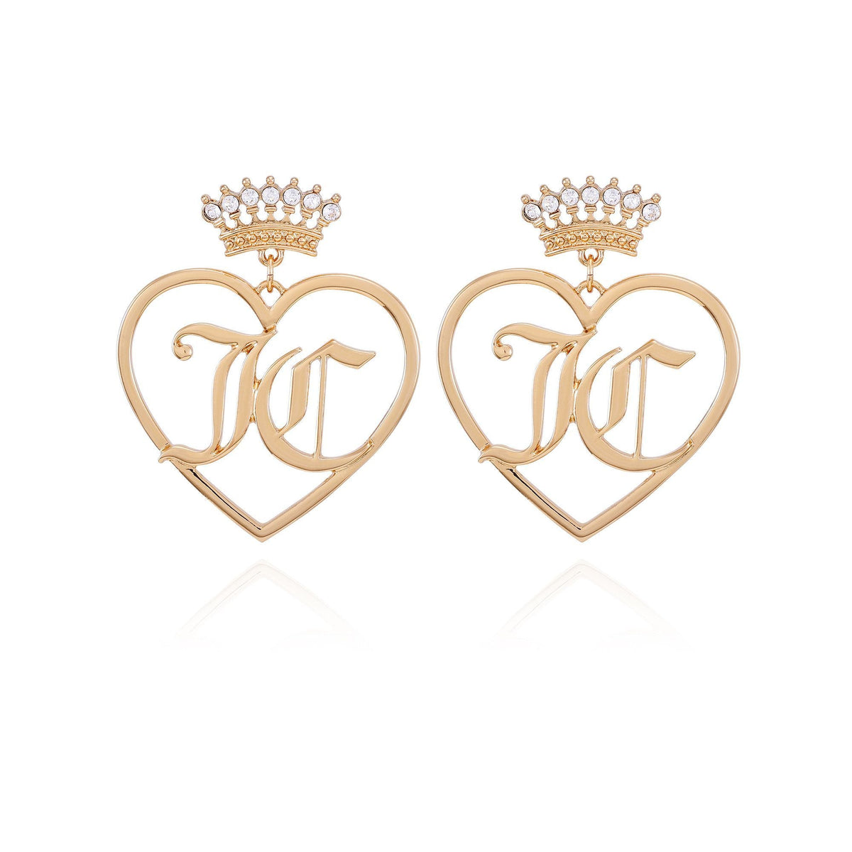 Crown Stud Heart Hoop Drop Earrings