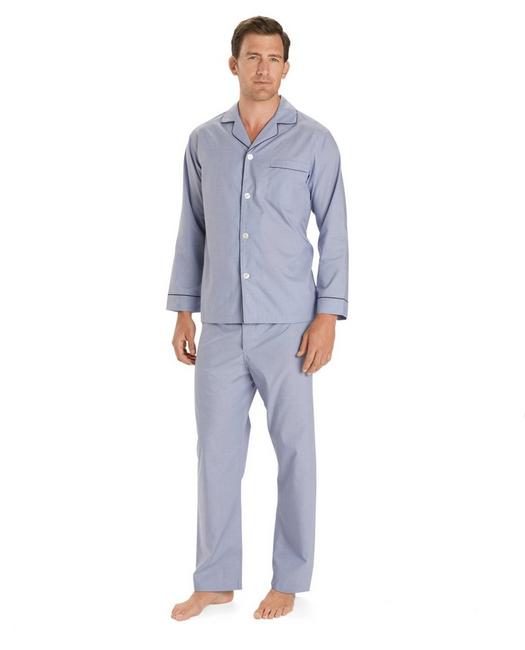 Brooks Brothers Men's Wrinkle-Resistant Broadcloth Pajamas Blue