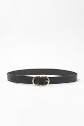 Forever 21 Women's Faux Leather/Pleather D-Ring Belt Black/Gold