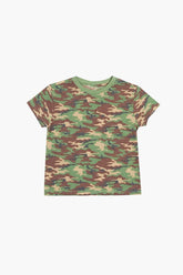 Forever 21 Girls Camo Print T-Shirt (Kids) Olive/Multi